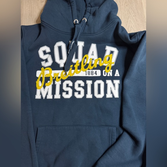 Breitling Navy Blue Men’s Hoodie with Yellow Logo - Picture 2 of 6